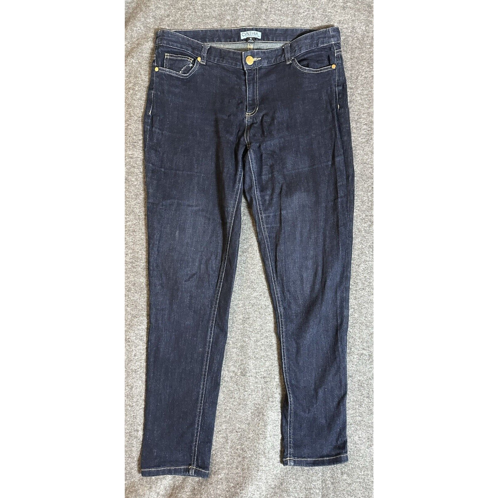 Cynthia Rowley Jeans Womens Size 10 Blue Mid Rise Stretch Denim Straight Leg